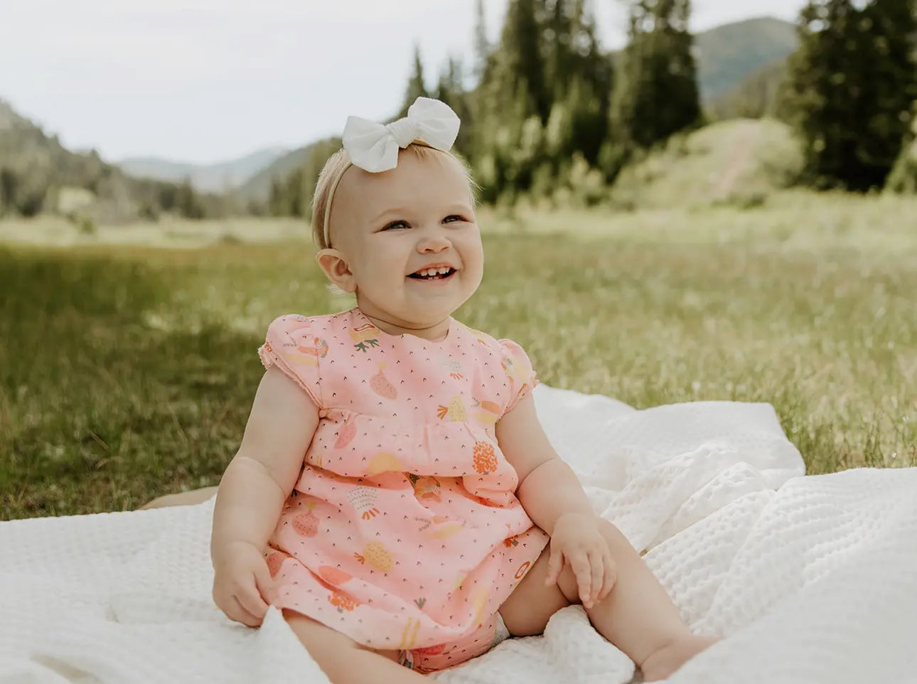 Veggie Baby Cap Sleeve Muslin Dress
Bloomer (Organic Muslin)