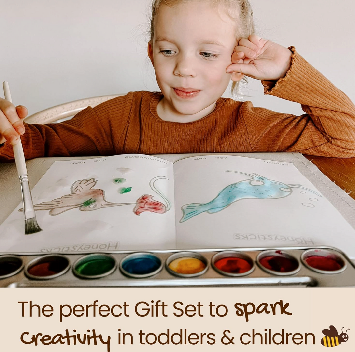 Honeysticks Non-Toxic Watercolor Paint Set For Kids