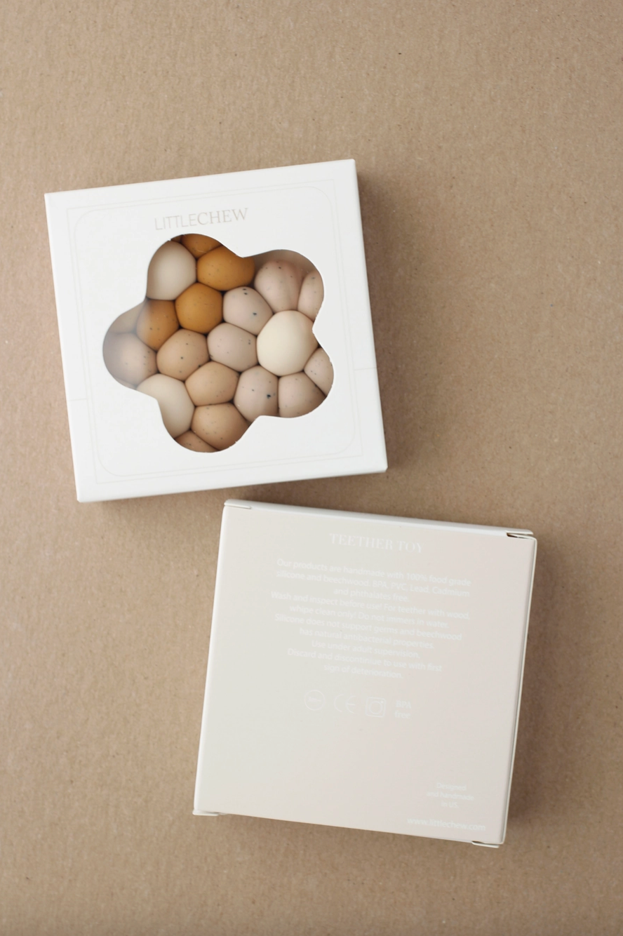 Freezer Teether - Daisy | Speckled Dusty Coral