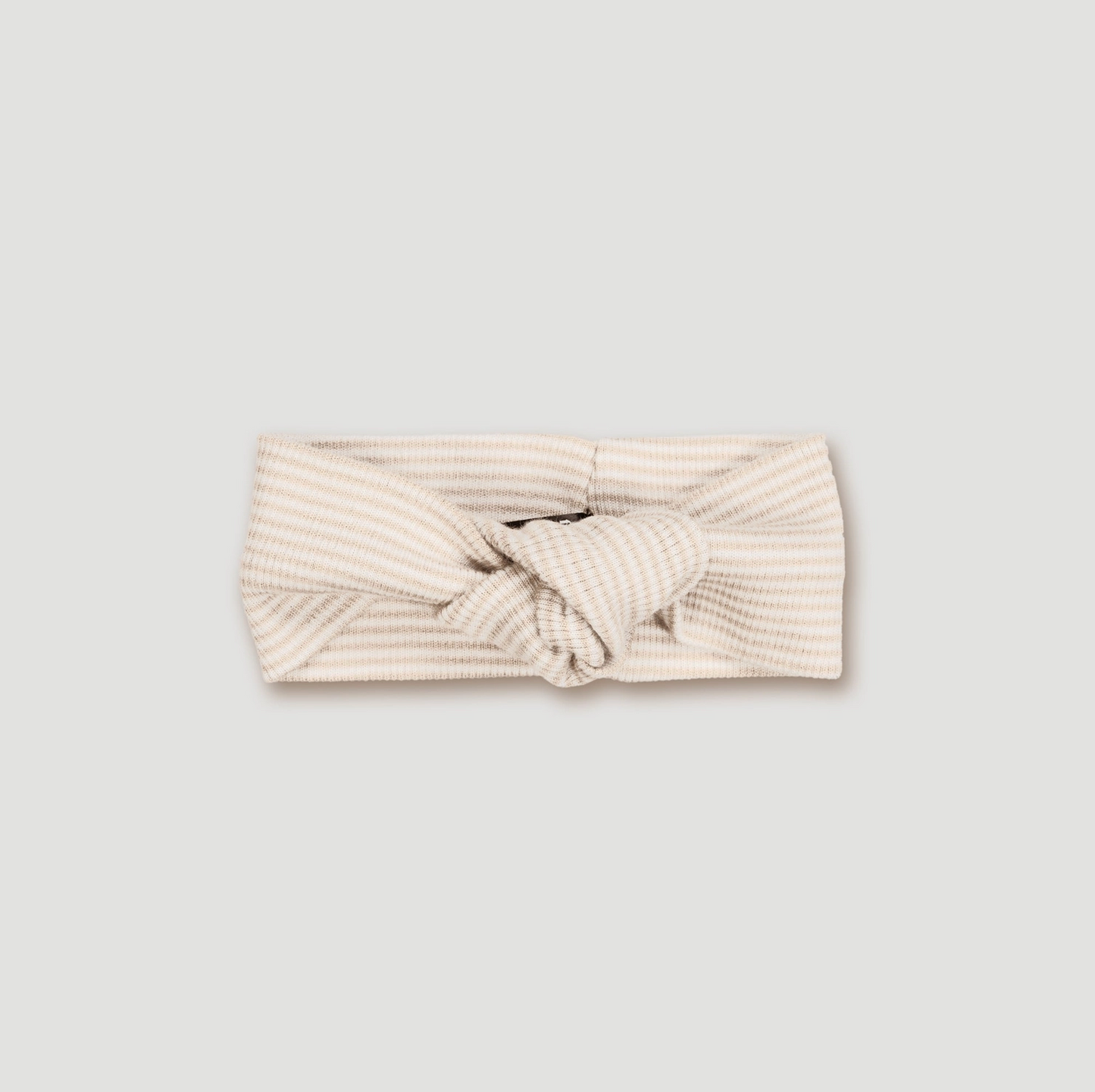 Wool Rib Knotted Headband - Oat Stripe