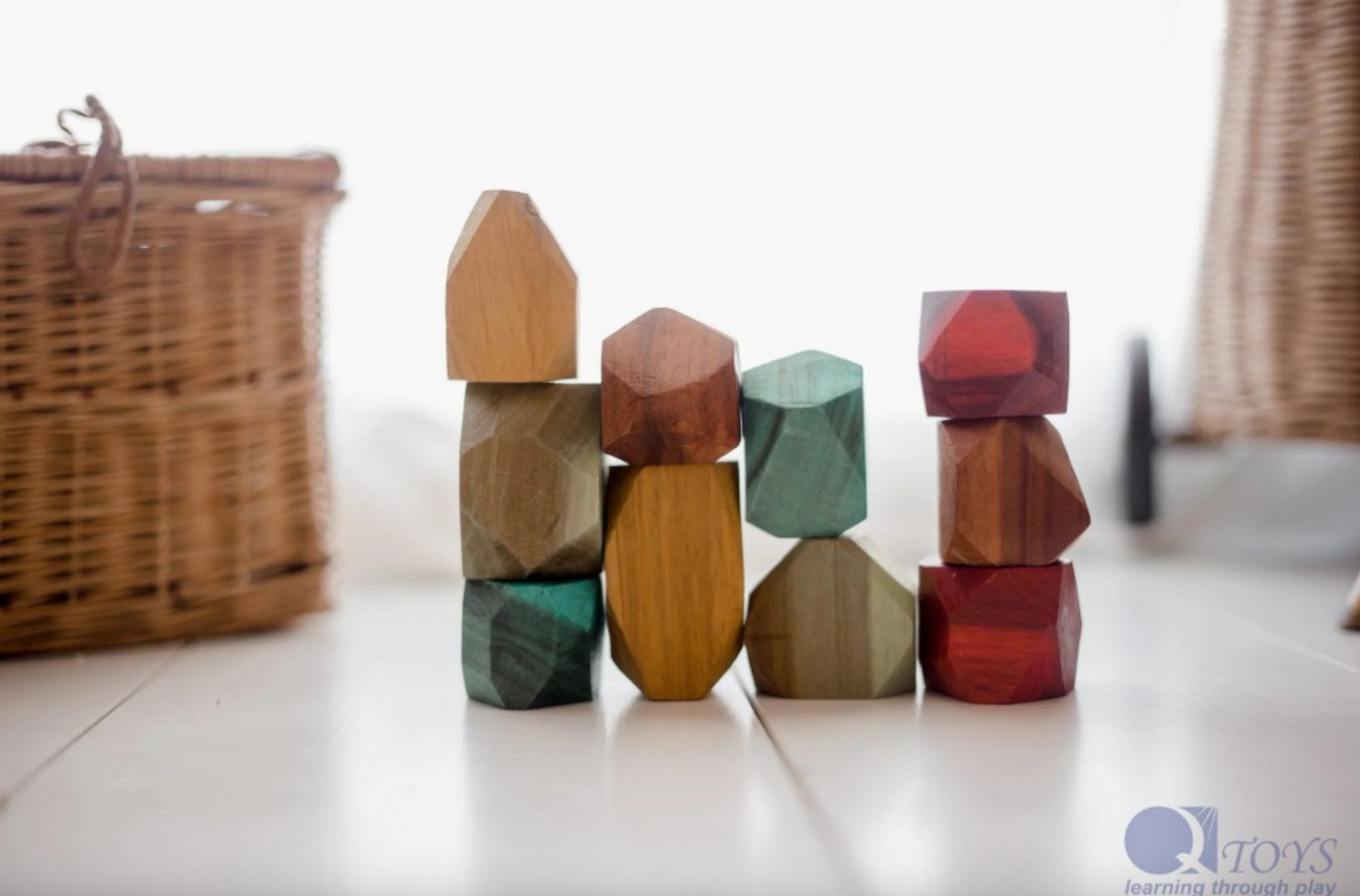 Coloured Wooden Gems