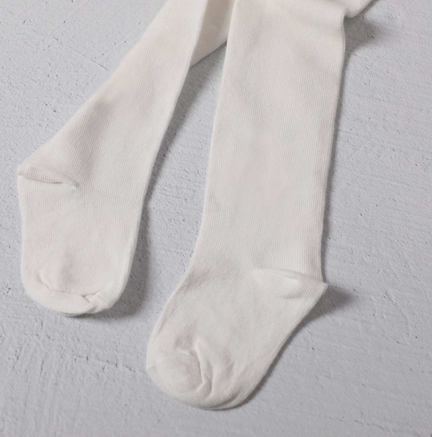 Fine Knit Basic Baby Girl Tights - Plain (Organic Blend)