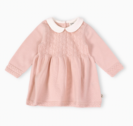 Milan Peter Pan Tulip Knit Baby Sweater Dress (Organic)