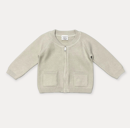 2-Pocket Baby Bomber Style Zip Jacket (Organic Cotton)