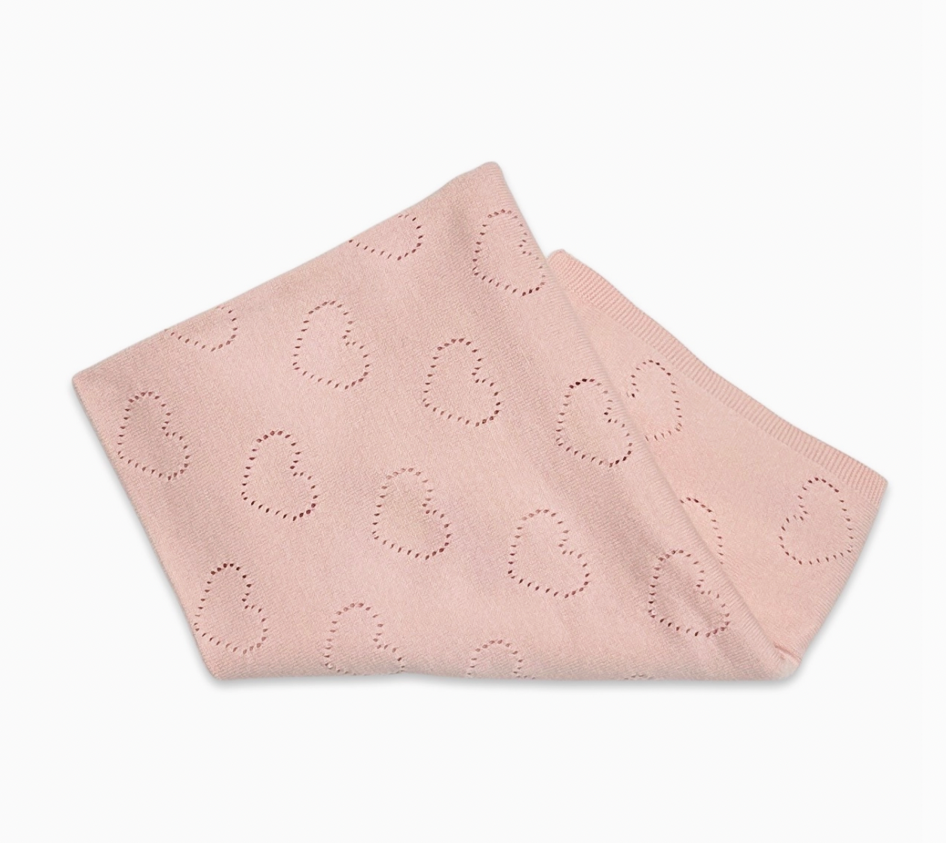 Love Hearts - Organic Cotton Pointelle Knit Baby Blanket