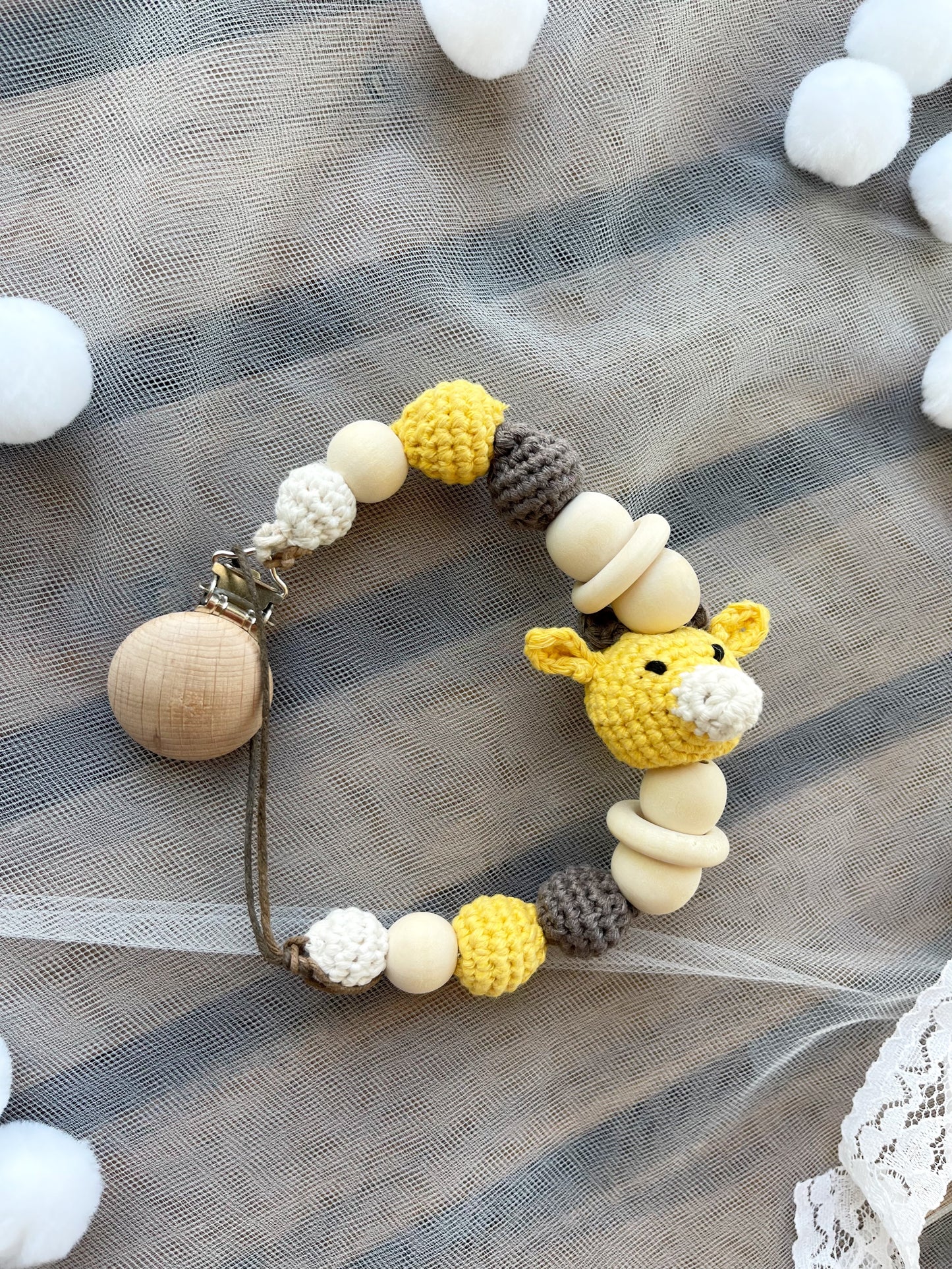 Hand-Made 100% Cotton Crochet Pacifier Chain