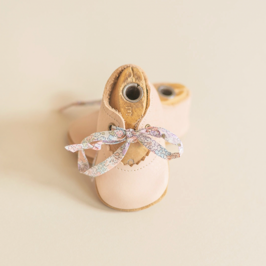 Tie Baby Mary Janes in Blush