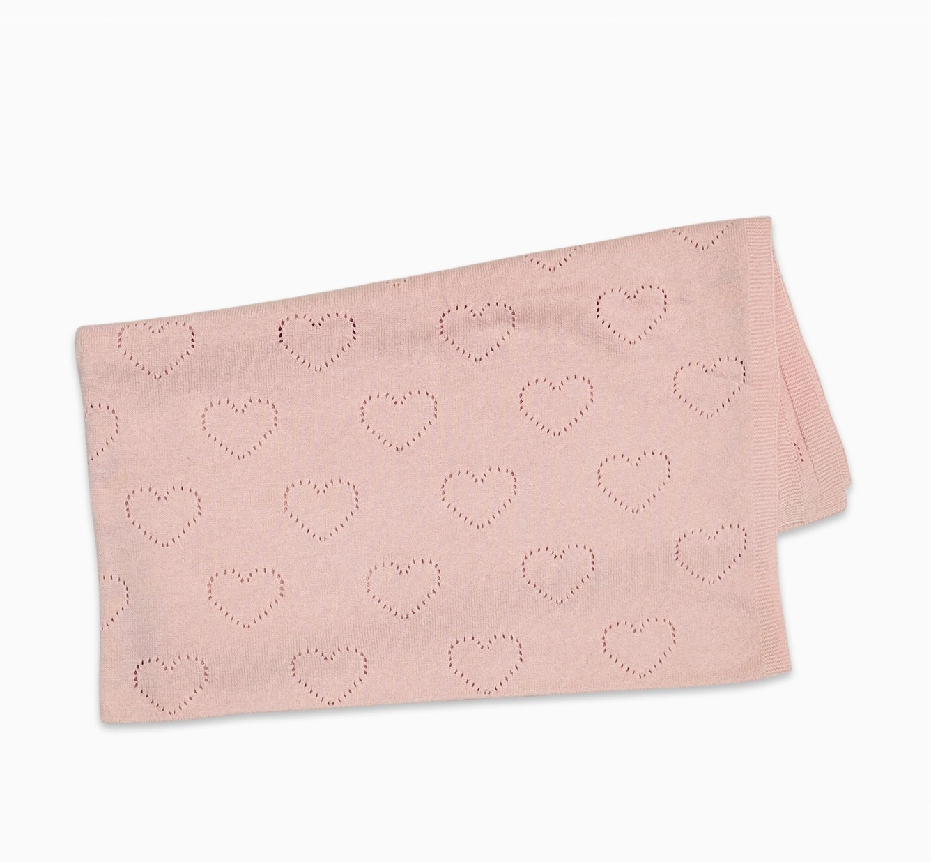 Love Hearts - Organic Cotton Pointelle Knit Baby Blanket