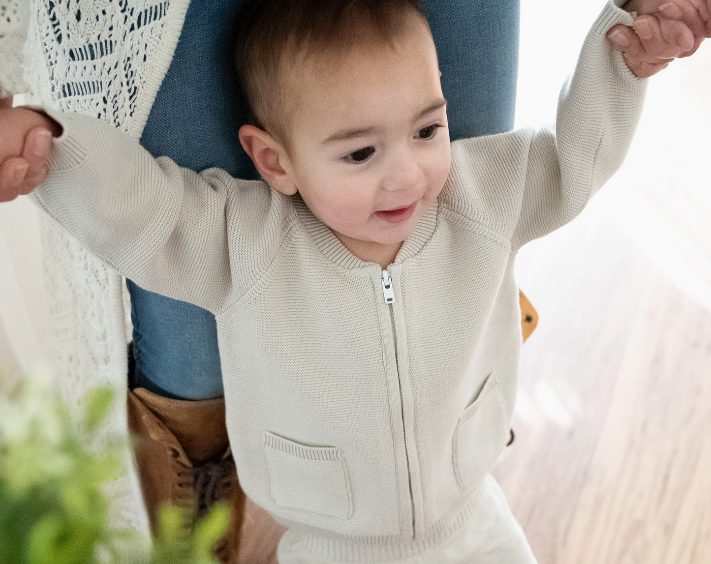 2-Pocket Baby Bomber Style Zip Jacket (Organic Cotton)