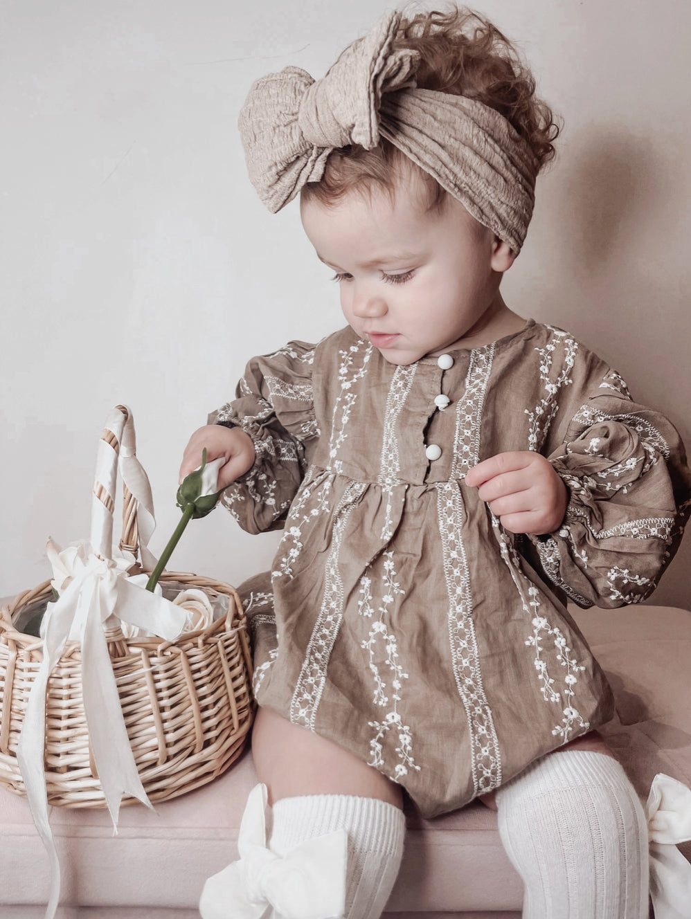 Annie & Charles® Organic Cotton Bodysuit with Embroidery